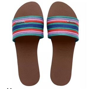 New Havaianas You Malta Mix Sandals Slides Size 9 10